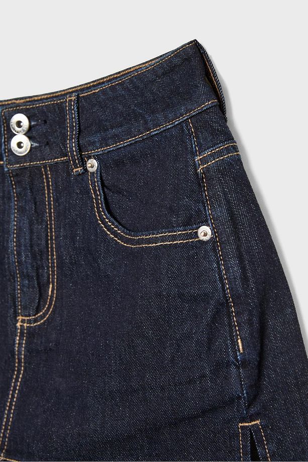 Denim şort etek - 8