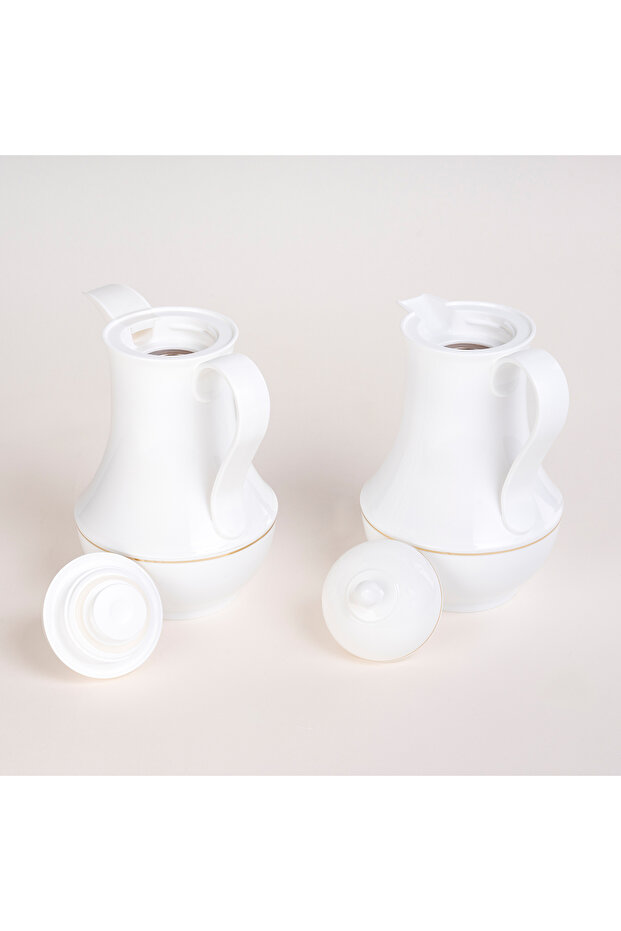 قارورة بلاستيكية بيضاء سعة 1 لتر، قطعتان - 3