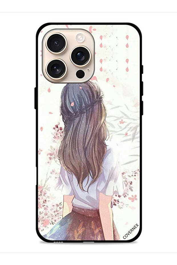 غطاء حماية لجهاز Apple iPhone 16 Pro، فتاة لطيفة في تفكير عميق