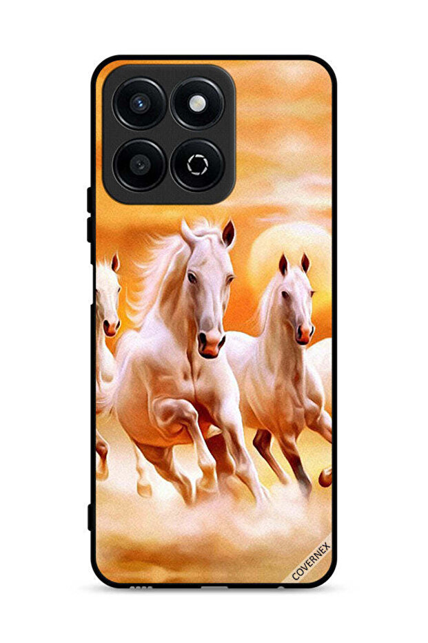 غطاء حماية لهاتف Honor Play 60 Plus 5G بطبعة خيول تركض