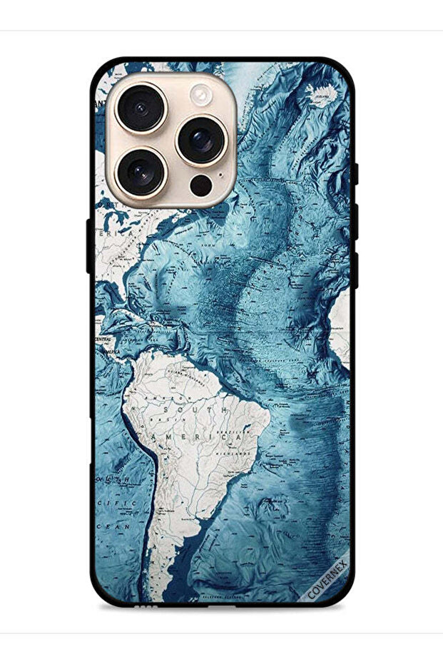 غطاء حماية لجهاز Apple iPhone 16 Pro Max بتصميم خريطة فنية