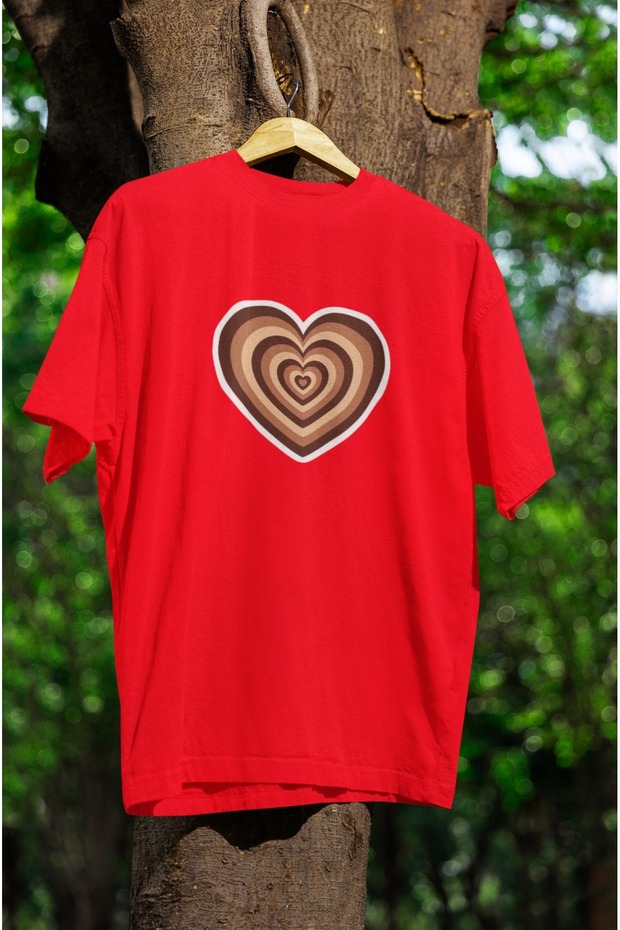 Men/Women's Heartbeat Transfer Printed Round Neck Short Sleeve T-Shirt