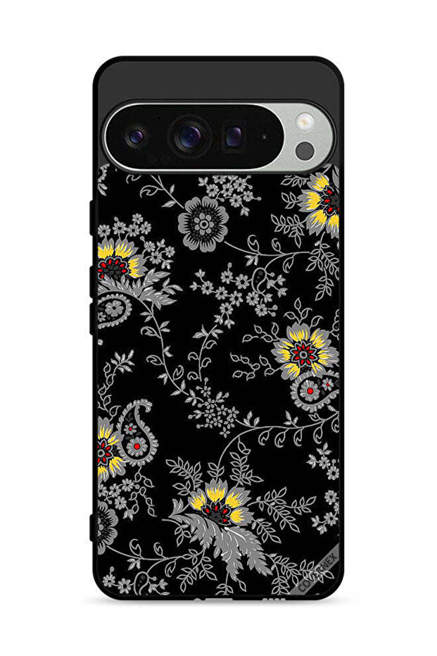 غطاء حماية لجهاز Google Pixel 9 Pro بخلفية زهور فنية