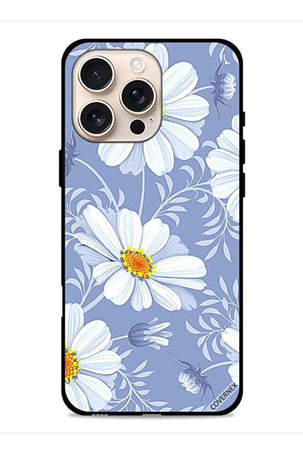 غطاء حماية لجهاز Apple iPhone 16 Pro Max بطبعة زهور متفتحة
