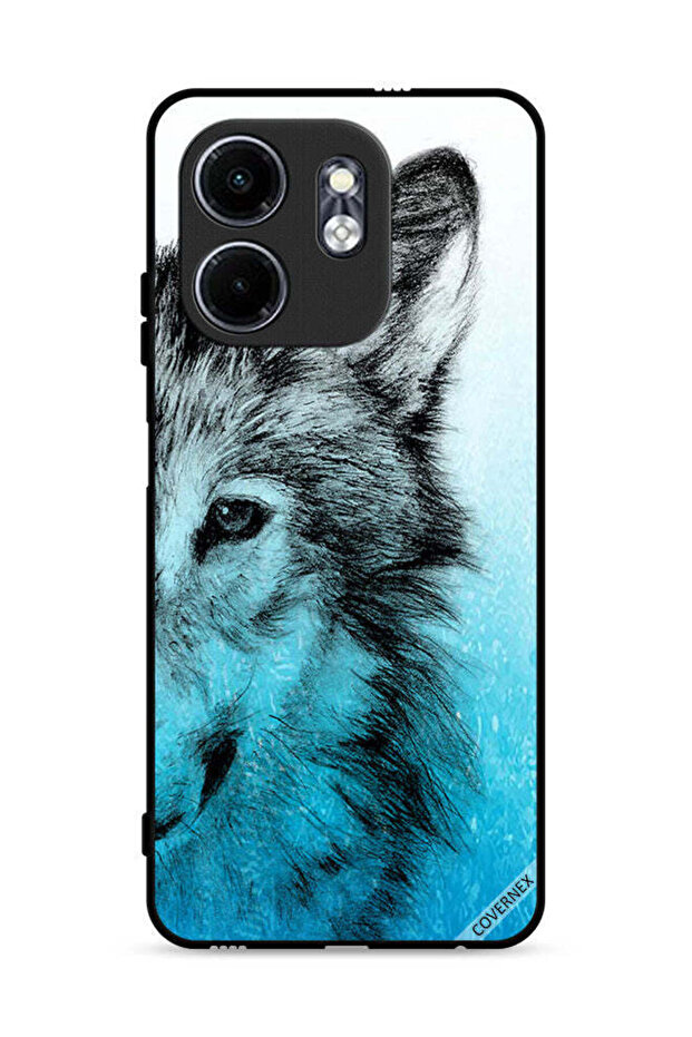 Infinix Smart 9 4G Protective Case Cover Half Wolf Face