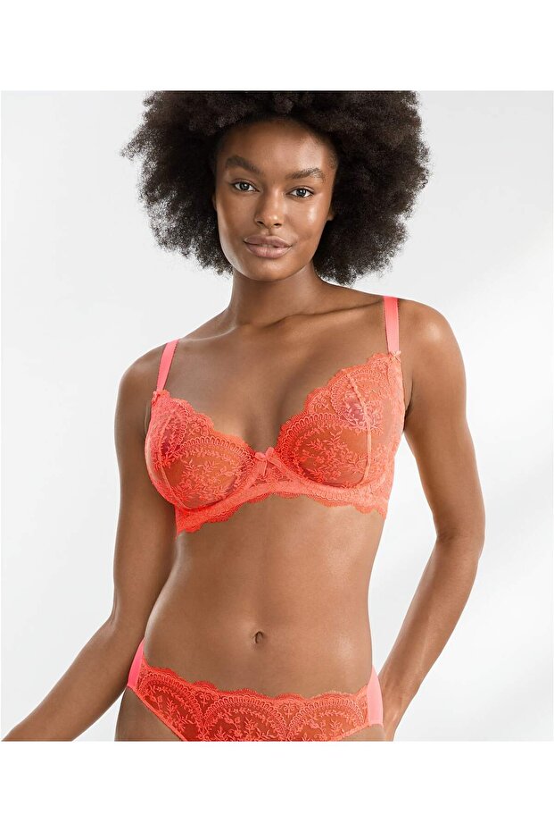 Embroidered Lace Balconette Bra