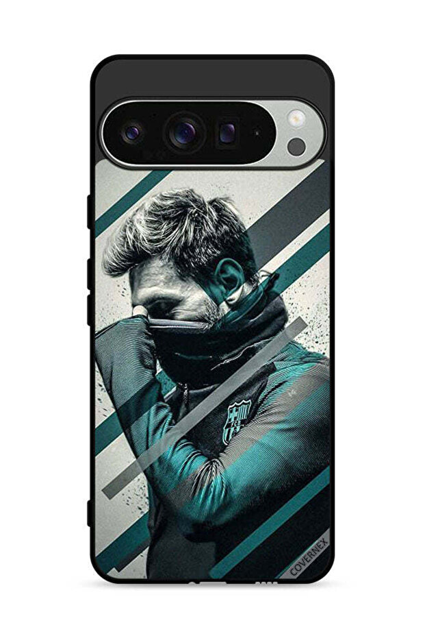 غطاء حماية لهاتف Google Pixel 9 Pro بتصميم وجه ميسي المختبئ