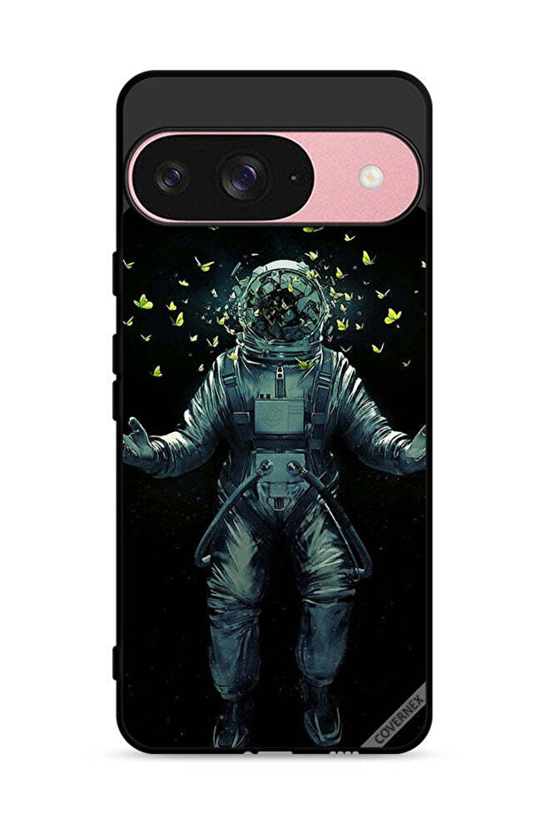غطاء حماية لجهاز Google Pixel 9 بتصميم رائد فضاء وفراشات