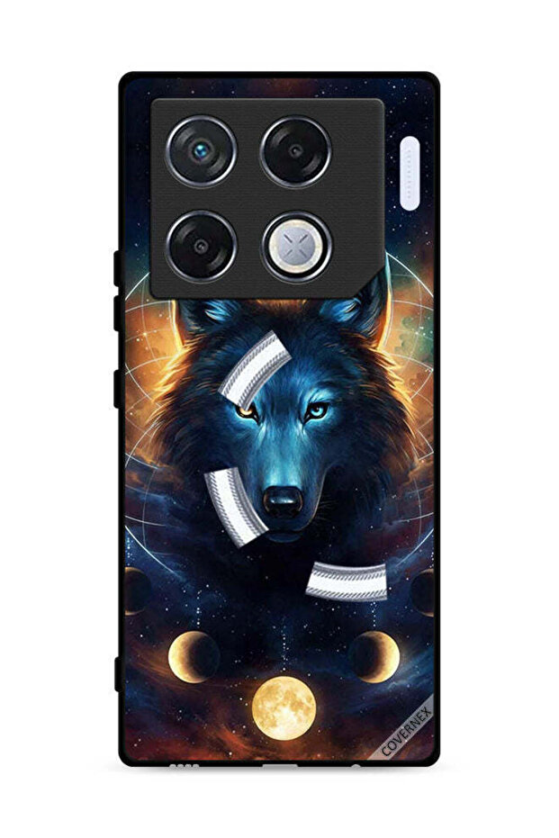 غطاء حماية لهاتف Infinix GT 20 Pro 5G بتصميم ذئب في الفضاء
