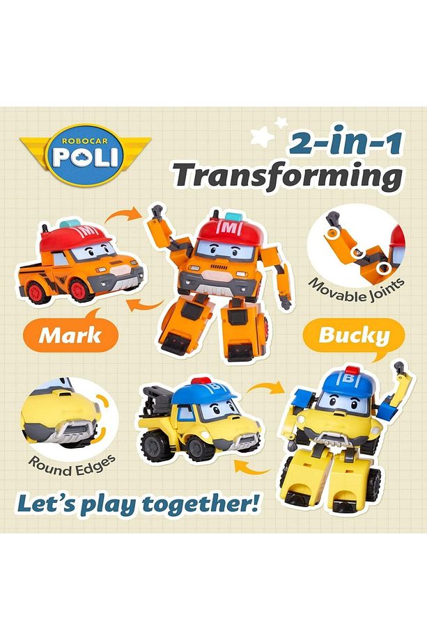 Lisanslı Mark Transforming Robot Figür Robocar Poli - 10 Cm - 3