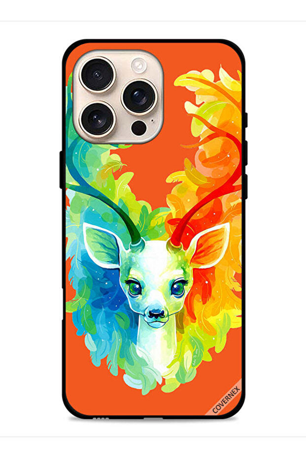 غطاء حماية لجهاز Apple iPhone 16 Pro Max بتصميم غزال ملون