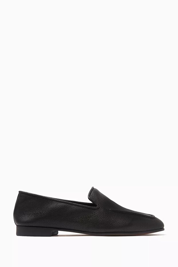 Square Toe Leather Loafer Shoes