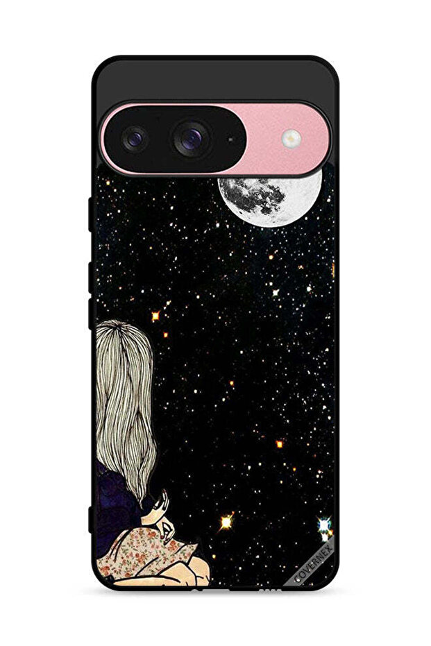 غطاء حماية لجهاز Google Pixel 9 بتصميم "ينظر إلى القمر"
