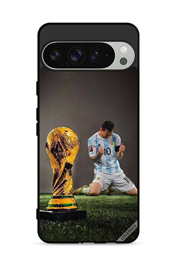 غطاء حماية لهاتف Google Pixel 9 Pro بتصميم ليو ميسي وكأس الفيفا
