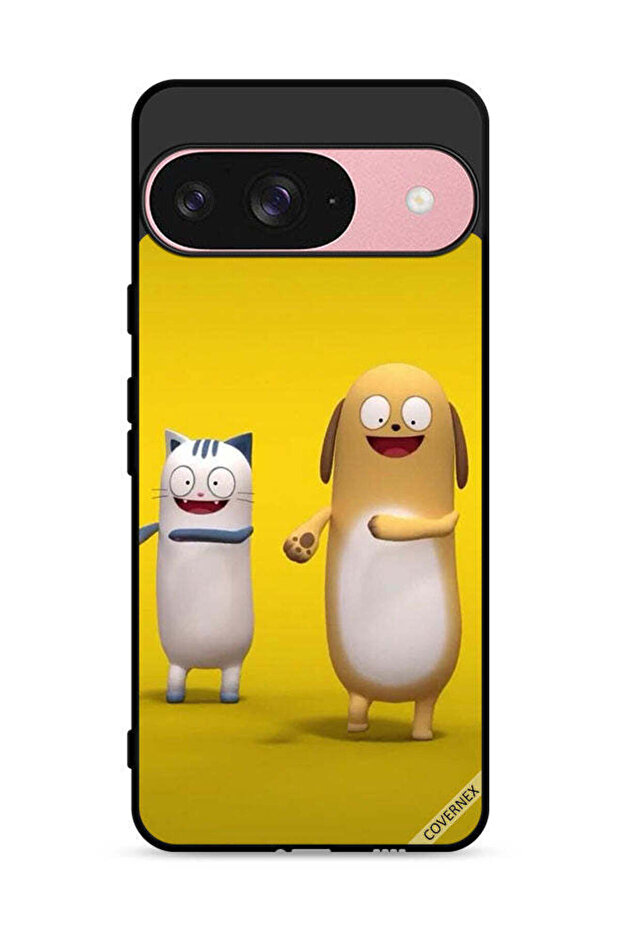غطاء حماية لجهاز Google Pixel 9 بتصميم قصة قطة وكلب