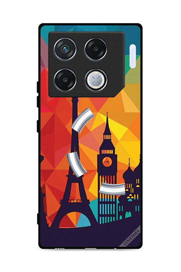 غطاء حماية لهاتف Infinix GT 20 Pro 5G بنمط باريس الملون