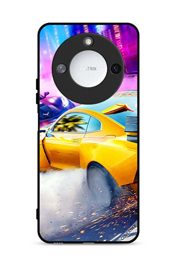 غطاء حماية لهاتف Honor X60 5G بتصميم سيارة سباق