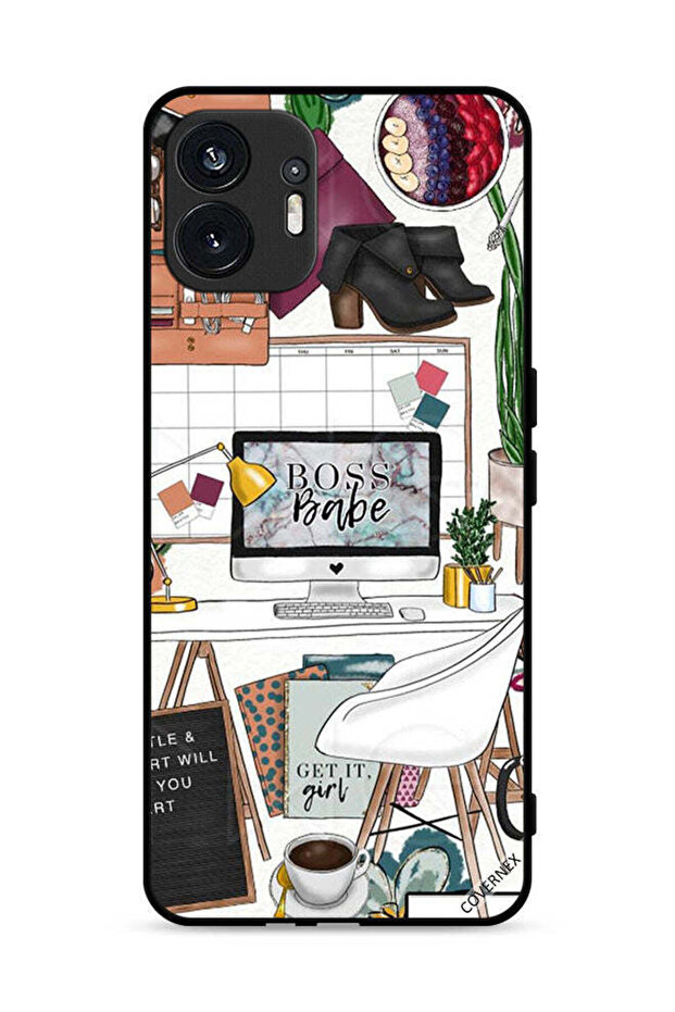 غطاء حماية لهاتف Nothing Phone (2) 5G مع مشبك فني من Boss Babe