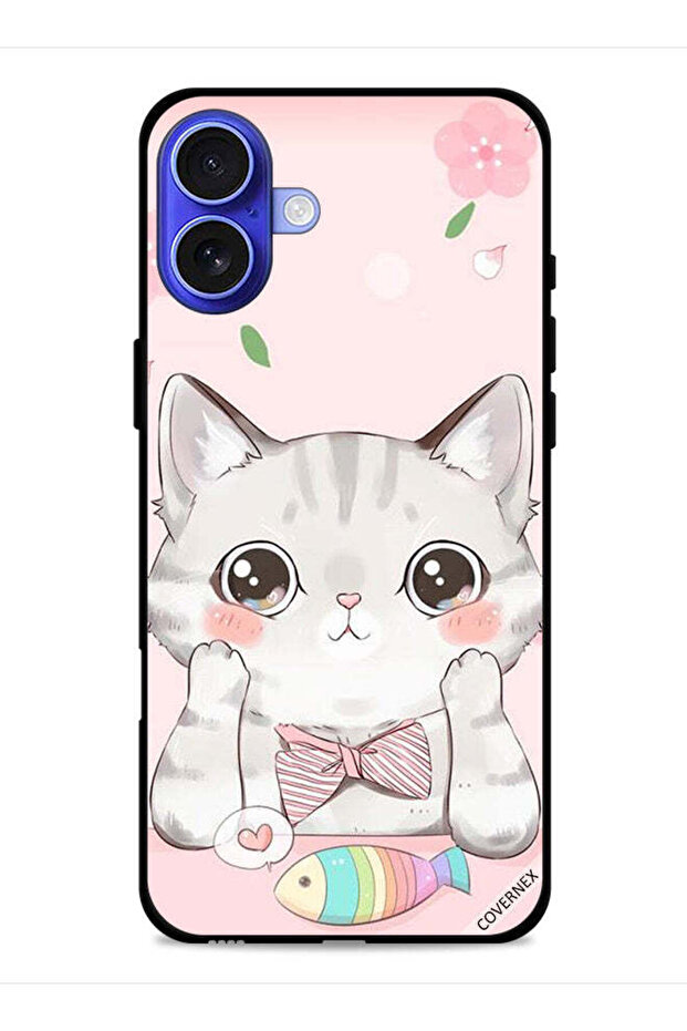 غطاء حماية لجهاز Apple iPhone 16 Plus بتصميم سمكة القط