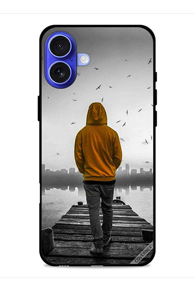 غطاء حماية لجهاز Apple iPhone 16 Plus بتصميم فتى حزين يمشي