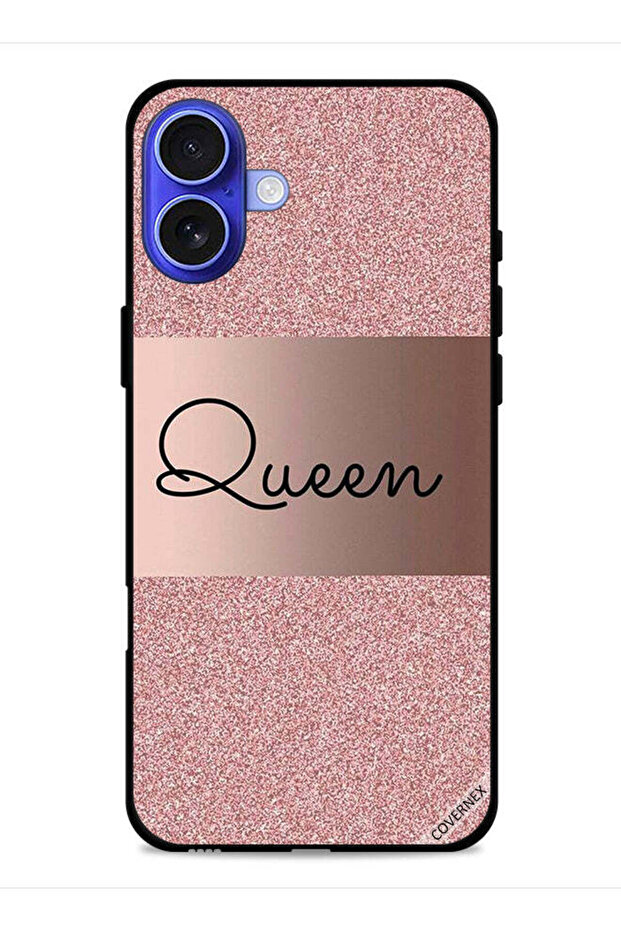 غطاء حماية لجهاز Apple iPhone 16 بخلفية لامعة من Queen Glitters