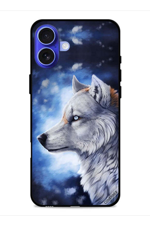 غطاء حماية لجهاز Apple iPhone 16 بتصميم رسمة الذئب