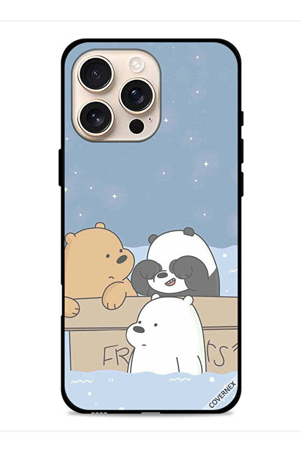 غطاء حماية لجهاز Apple iPhone 16 Pro Max بتصميم Bear Friends