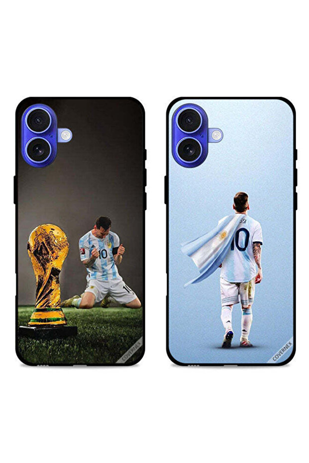 حافظتان لهاتف Apple iPhone 16 Plus، أغطية حماية ليو ميسي وكأس الفيفا