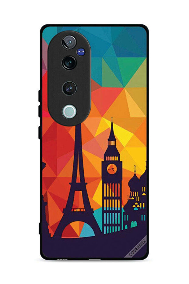 غطاء حماية لهاتف Vivo S19 Pro 5G بنمط باريس الملون