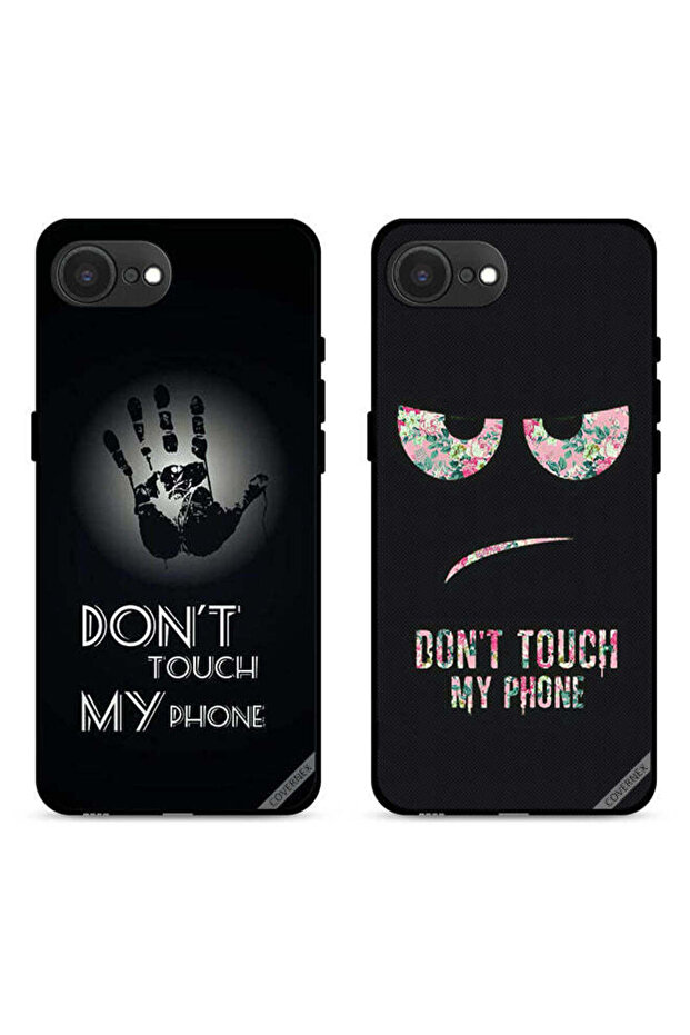 حافظتان لهاتف Apple iPhone 16e، أغطية حماية، لا تلمس هاتفي، يد وزهور