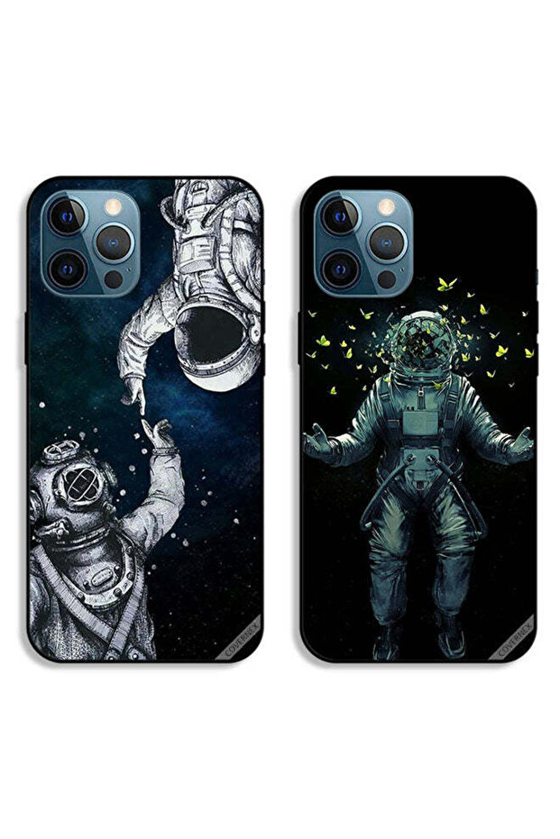 حافظتان لهاتف Apple iPhone 12 Pro Max، أغطية واقية، رواد فضاء وفراشة