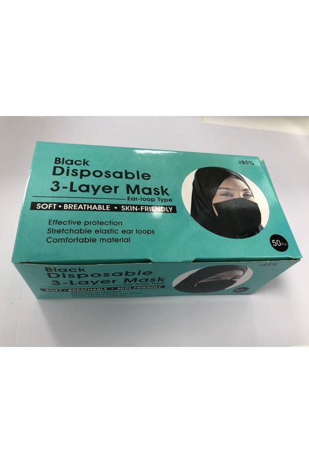 قناع الوجه الأسود 50 قطعة - 1