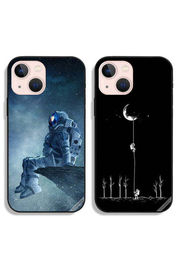 حافظتان لهاتف Apple iPhone 13 mini، أغطية حماية من رائد فضاء متعب إلى القمر