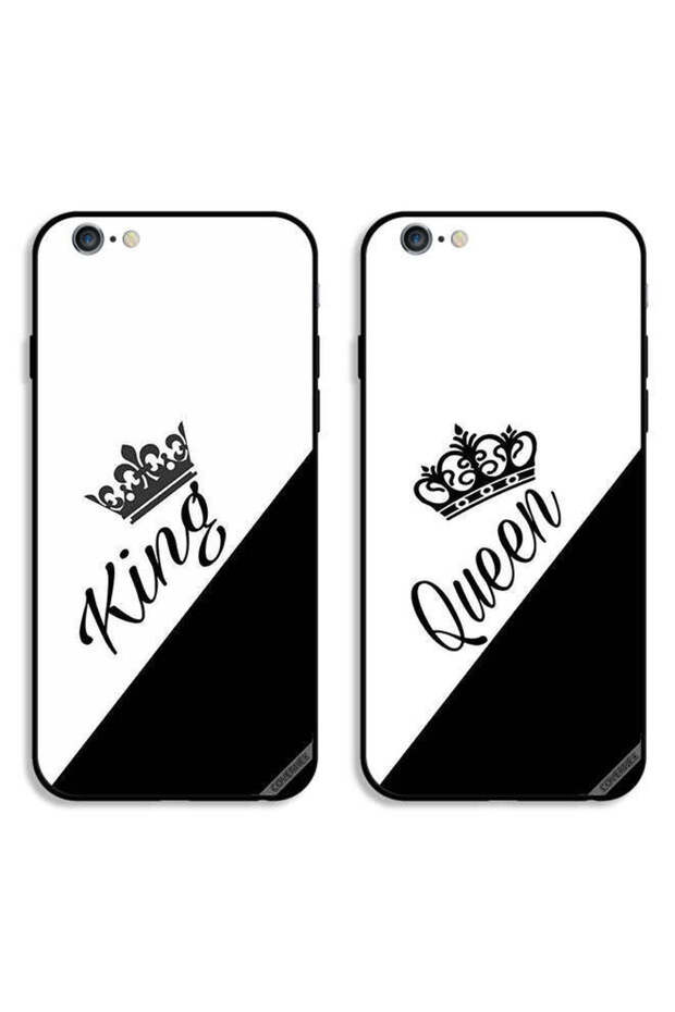 حافظتان واقيتان لهاتف Apple iPhone 6/6s، أغطية خلفية بتصميم ملك وملكة