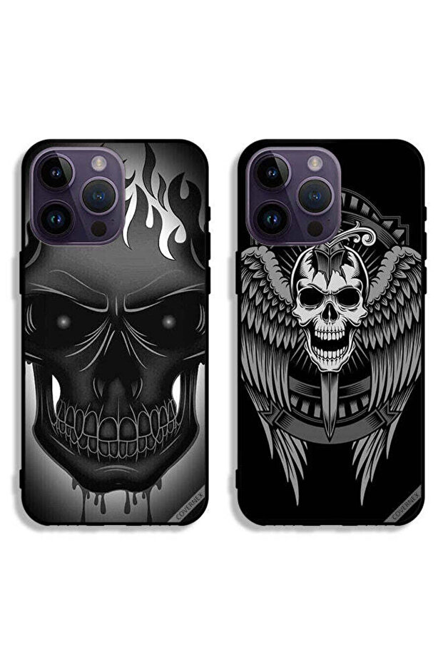حافظتان واقيتان لهاتف Apple iPhone 14 Pro Max بتصميم جمجمة وأجنحة نسر