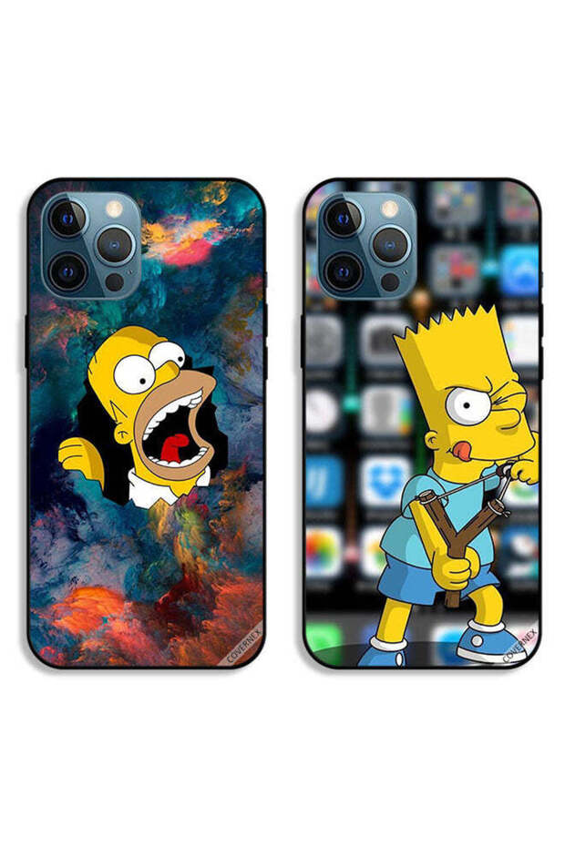 حافظتان لهاتف Apple iPhone 12 Pro Max، أغطية حماية سيمبسون وكارتون الغاضب