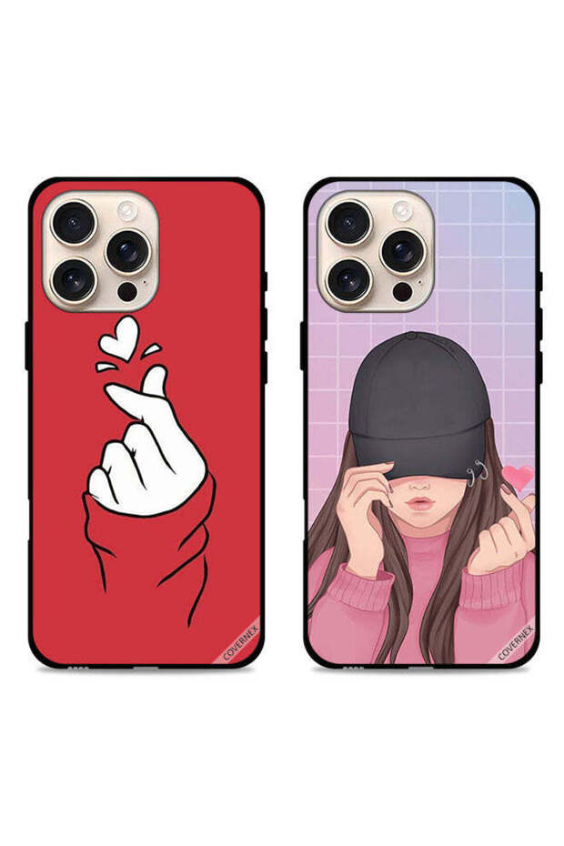 حافظتان واقيتان لهاتف Apple iPhone 16 Pro Max بغطاء Snap Love Cap Girl