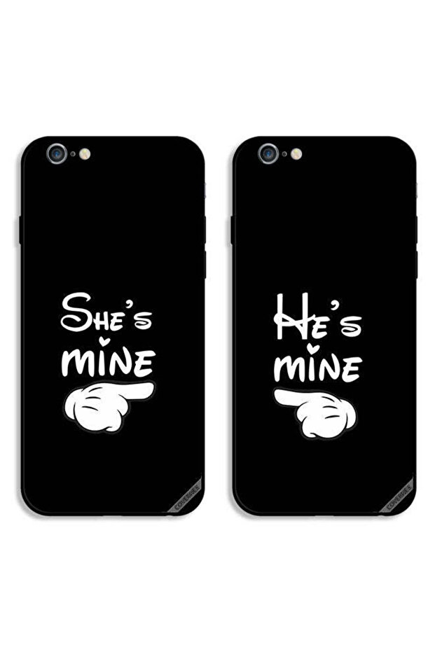 حافظتان واقيتان لهاتف Apple iPhone 6/6s، غطاءان خلفيان يحملان عبارة "He is Mine" و"She is Mine"