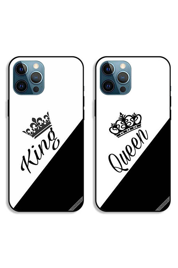حافظتان لهاتف Apple iPhone 12 Pro Max، أغطية حماية للزوجين، أغطية خلفية بتصميم ملك وملكة