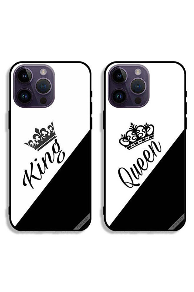 حافظتان لهاتف Apple iPhone 14 Pro Max، أغطية حماية للزوجين بتصميم ملك وملكة، أغطية خلفية
