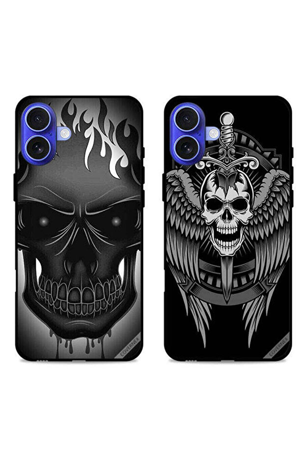 حافظتان واقيتان لهاتف Apple iPhone 16، بتصميم جمجمة وأجنحة نسر