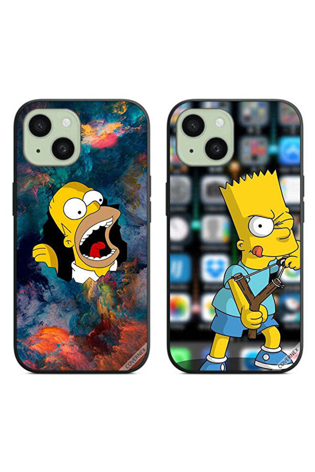حافظتان واقيتان لهاتف Apple iPhone 15، تصميم سيمبسون وكارتون الغاضب