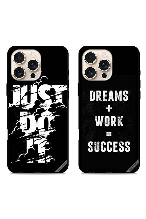 حافظتان واقيتان لهاتف Apple iPhone 16 Pro Max من Dreams Plus Work and Just Do It