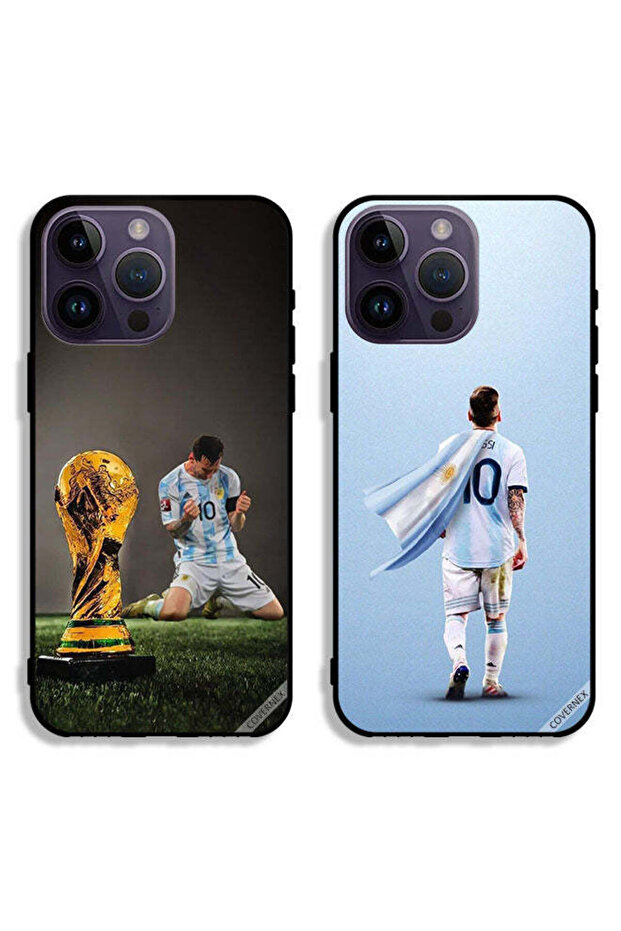 حافظتان لهاتف Apple iPhone 14 Pro Max، أغطية حماية ليو ميسي وكأس الفيفا