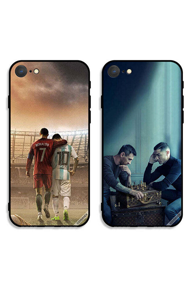 حافظتان لهاتف Apple iPhone 8 واقيتان CR7 وLeo Messi