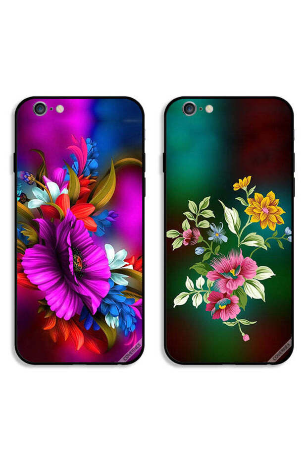 حافظتان واقيتان لهاتف Apple iPhone 6/6s برسومات زهور عالية الدقة
