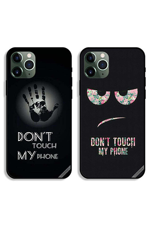 حافظتان لهاتف Apple iPhone 11 Pro Max، أغطية حماية، لا تلمس هاتفي، يد وزهور