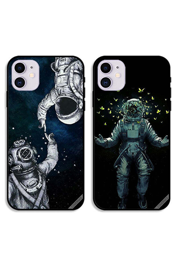 حافظتان لهاتف Apple iPhone 12، أغطية واقية بتصميم رواد فضاء وفراشة