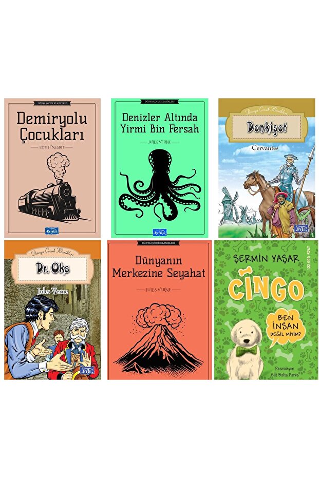 DEMİR YOLU ÇOCUKLARI ,DR.OKS , DONKİŞOT VE ŞERMİN YAŞAR CİNGO 6 KİTAP SET