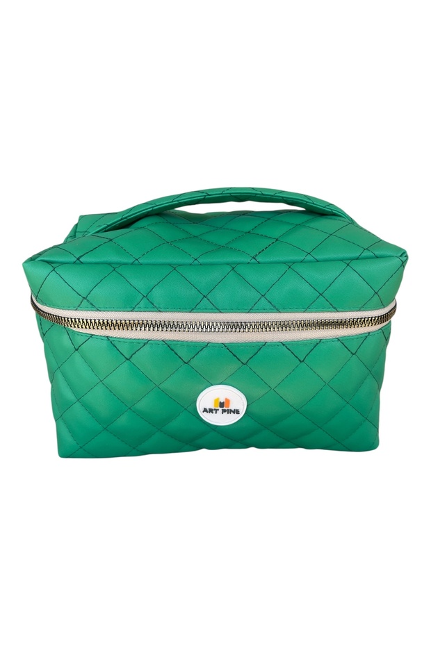 Quilted Travel Makeup Bag - Trend Cosmetic Accessory Leather